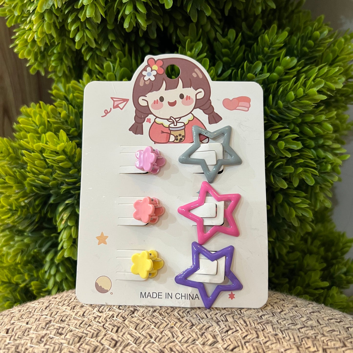 6-Piece Kids' Cute Mini Claw Clips Set - Star & Butterfly Shapes