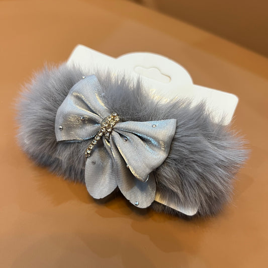 Luxury Faux Fur & Sparkle Bow