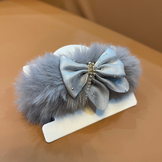 Luxury Faux Fur & Sparkle Bow