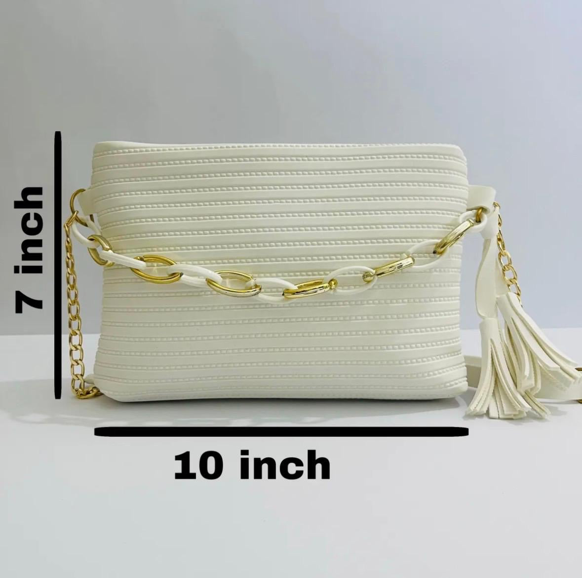 Elegant Ruched Evening Bag with Intertwined Gold Link Strap